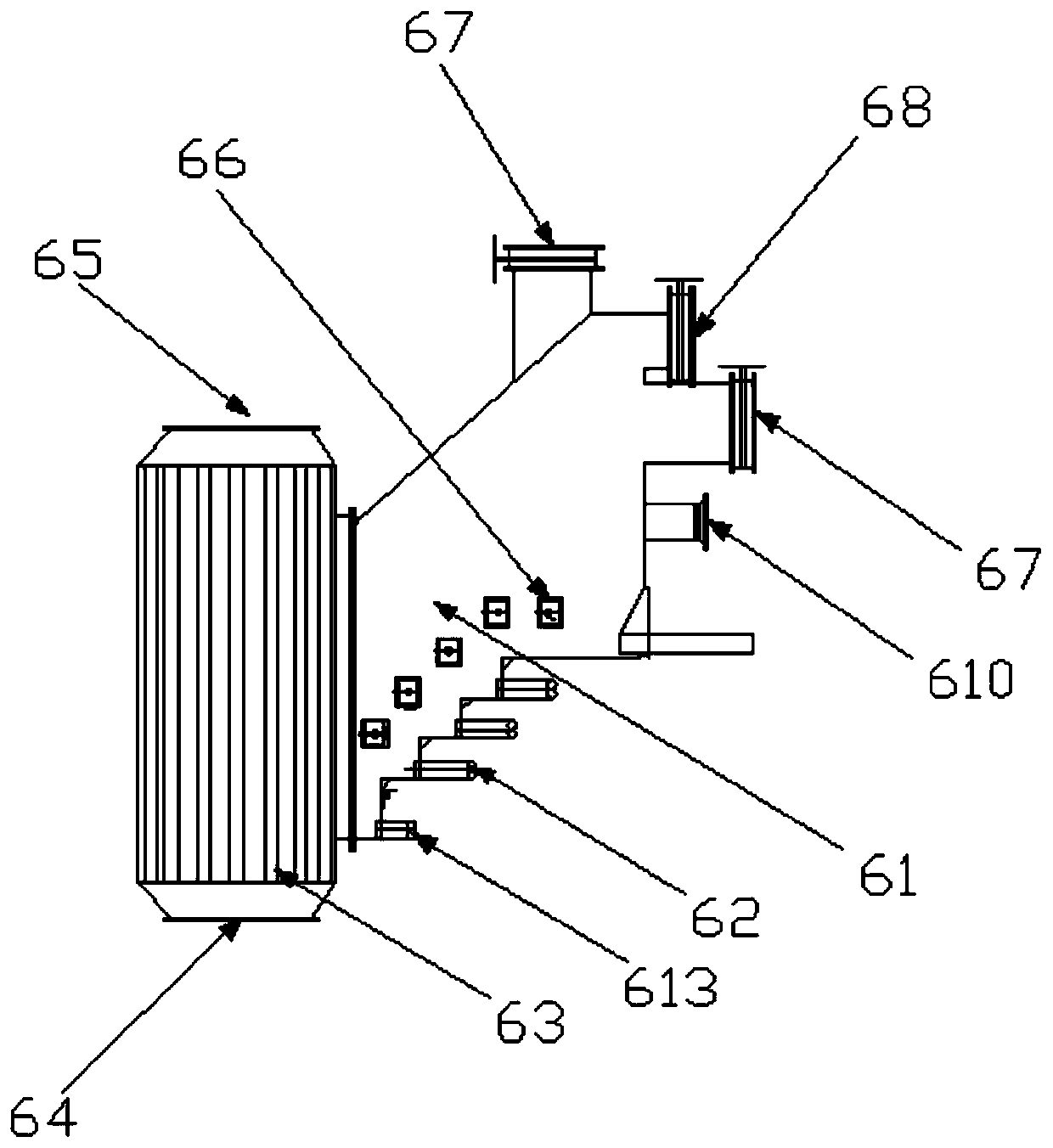 Device and method for disposing industrial waste through multi-stage air flow sorting fixed bed