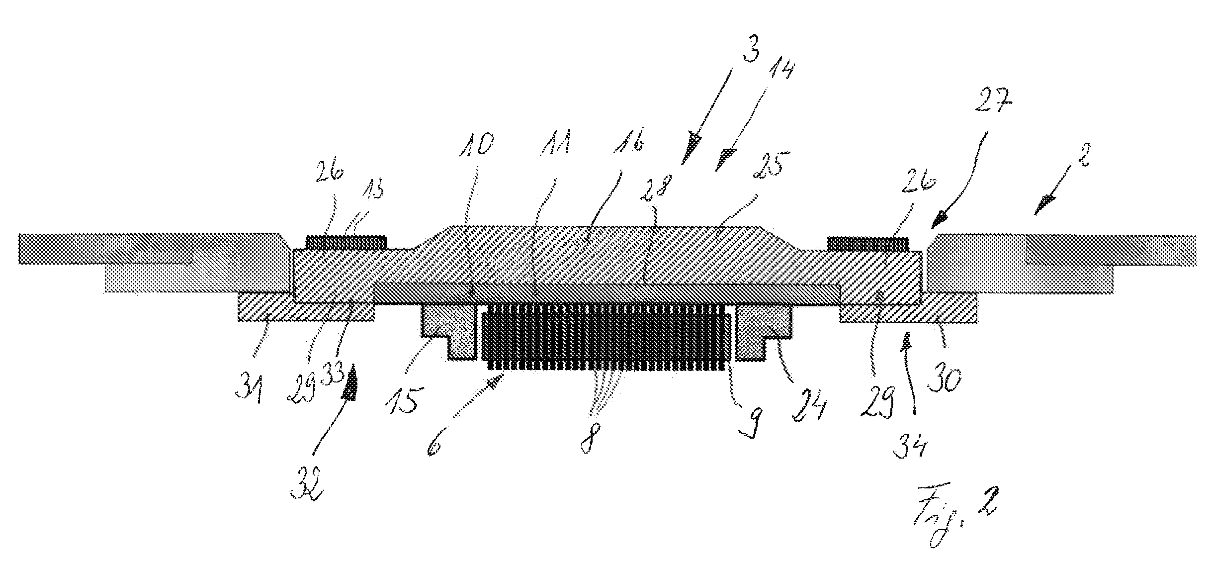 Electrical contact device for test specimen