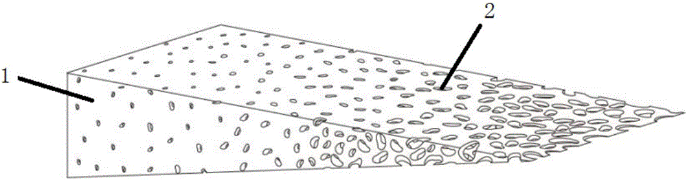 Artificial bone structure having density gradient