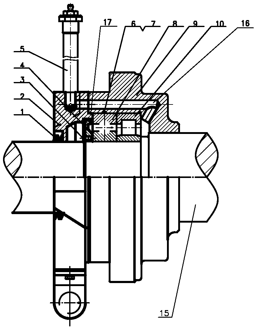 Bearing structure used for flameproof three-phase asynchronous motor