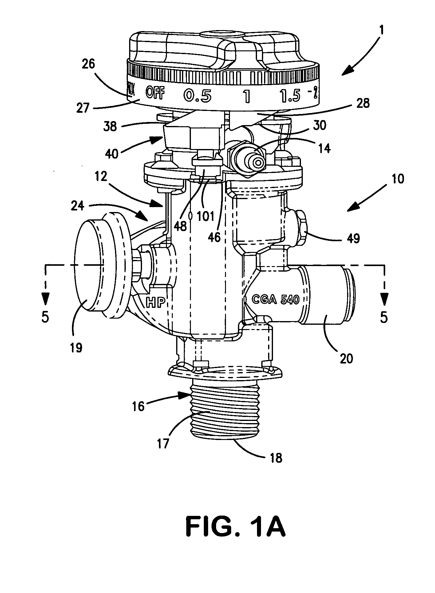 Gas cyclinder dispensing valve