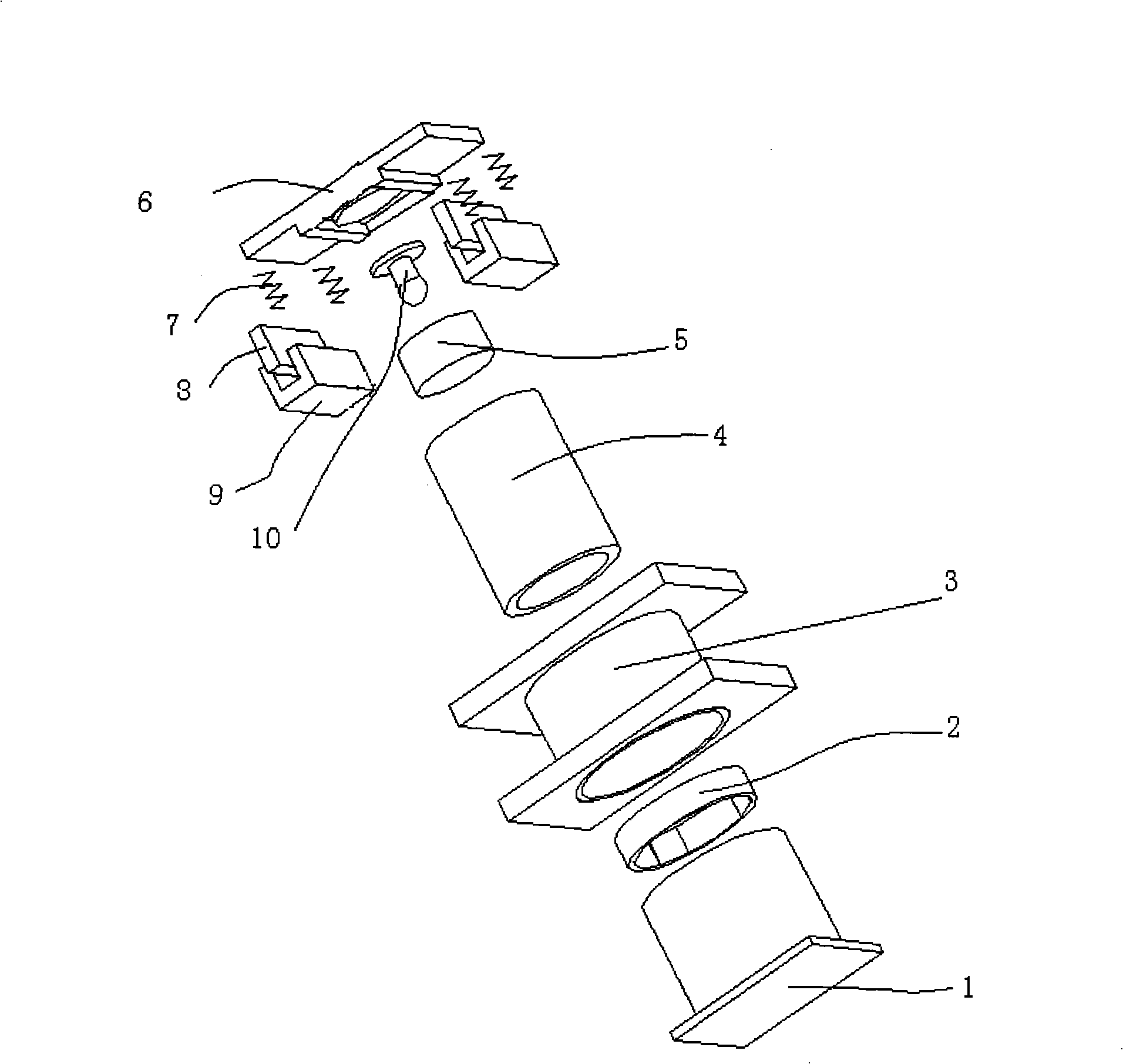 Two-freedom degree electric machine actuating mechanism and corresponding six-freedom degree micromotion platform