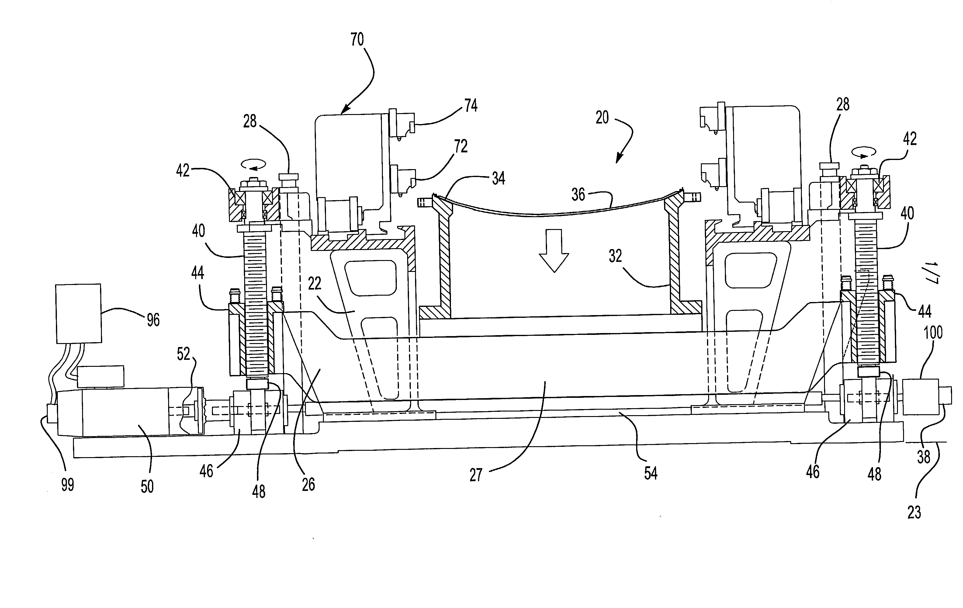 Hemming machine with dual ball screw drive