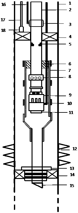 Well completion production pipe string capable of mining at lower part and injecting at upper part and with electric submersible pump