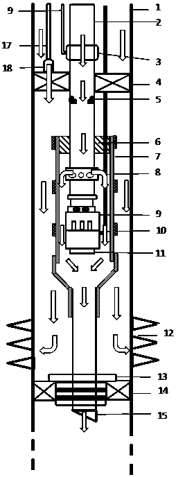 Well completion production pipe string capable of mining at lower part and injecting at upper part and with electric submersible pump