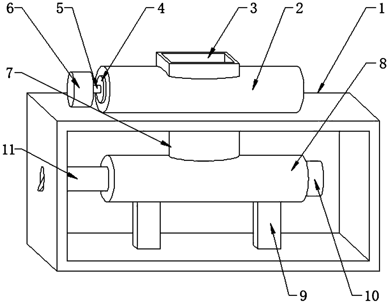 Feed crushing device for breeding chicken and ducks