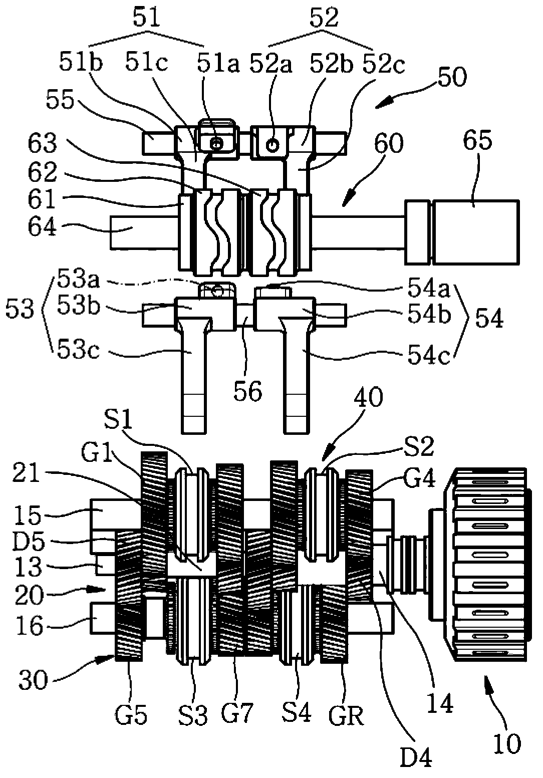 Shifting apparatus of dual clutch transmission mechanism