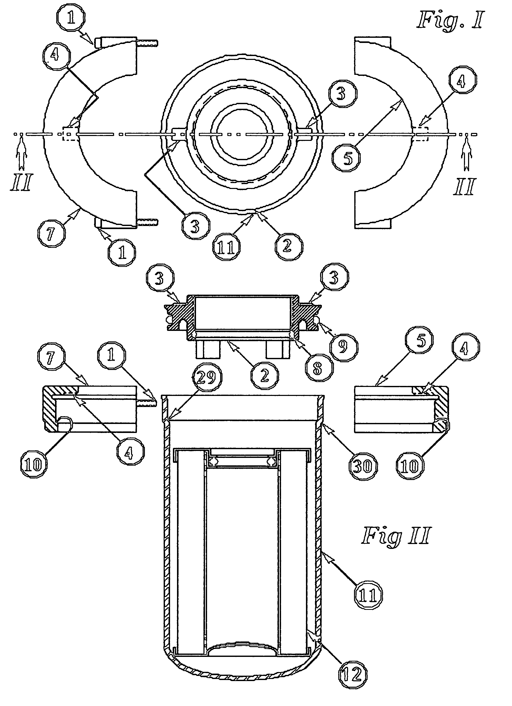 Re-usable structure which attaches to the same filter head as originally intended to receive a throw-away spin-on