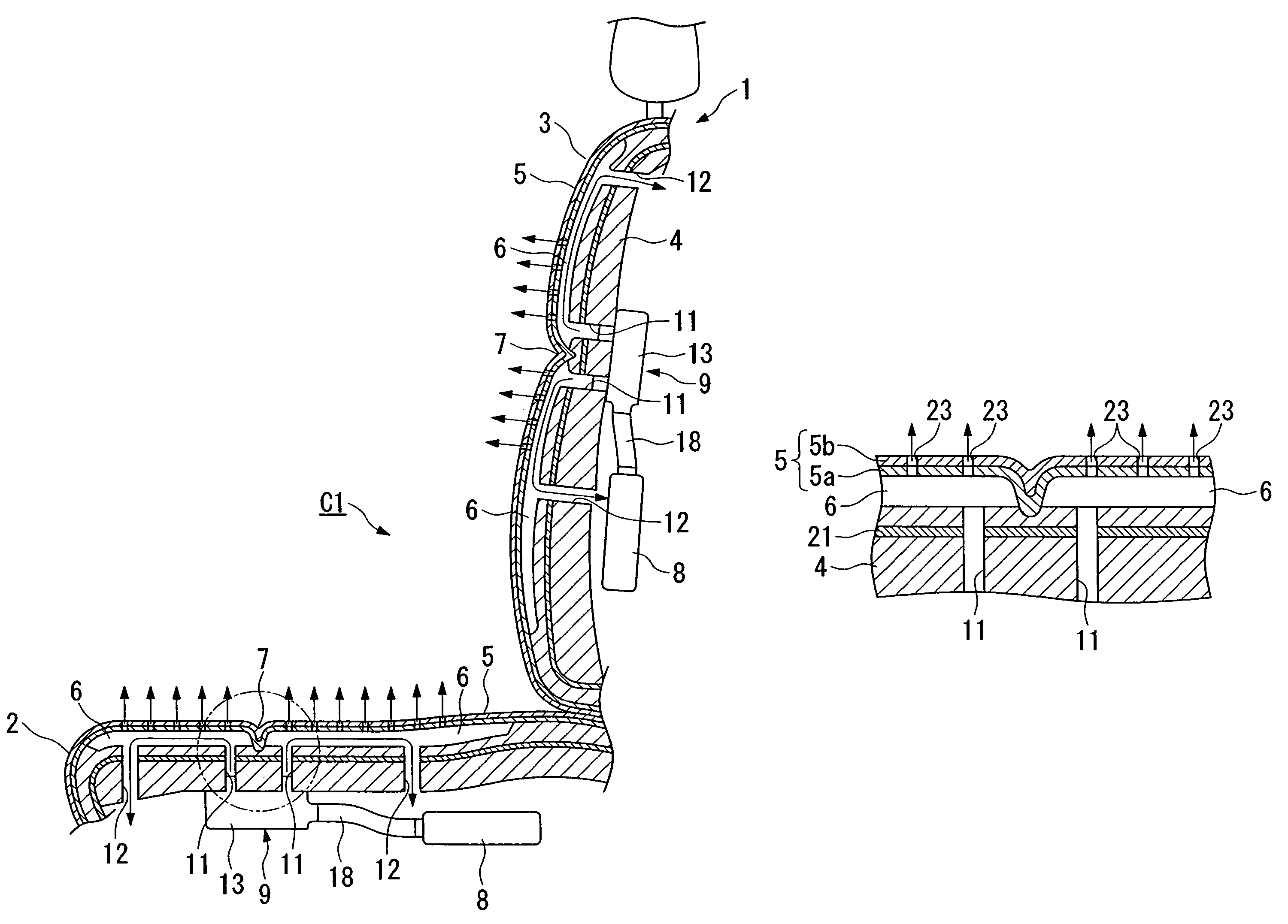 Vehicle seat air-conditioner and vehicle temperature controller