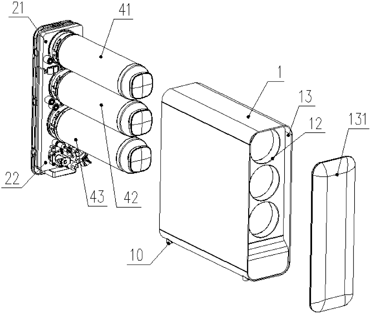 Transverse water purifier applied with spliced waterway board