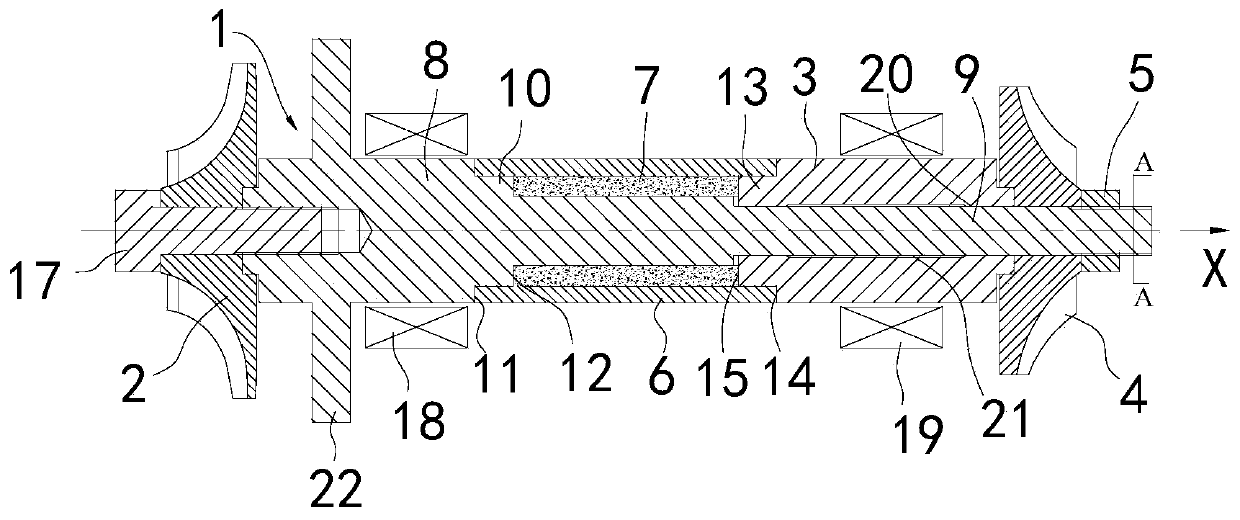 Centrifugal type compressor shaft system structure and centrifugal type compressor