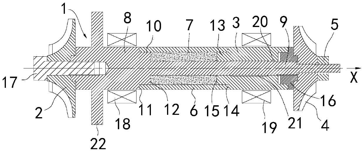 Centrifugal type compressor shaft system structure and centrifugal type compressor