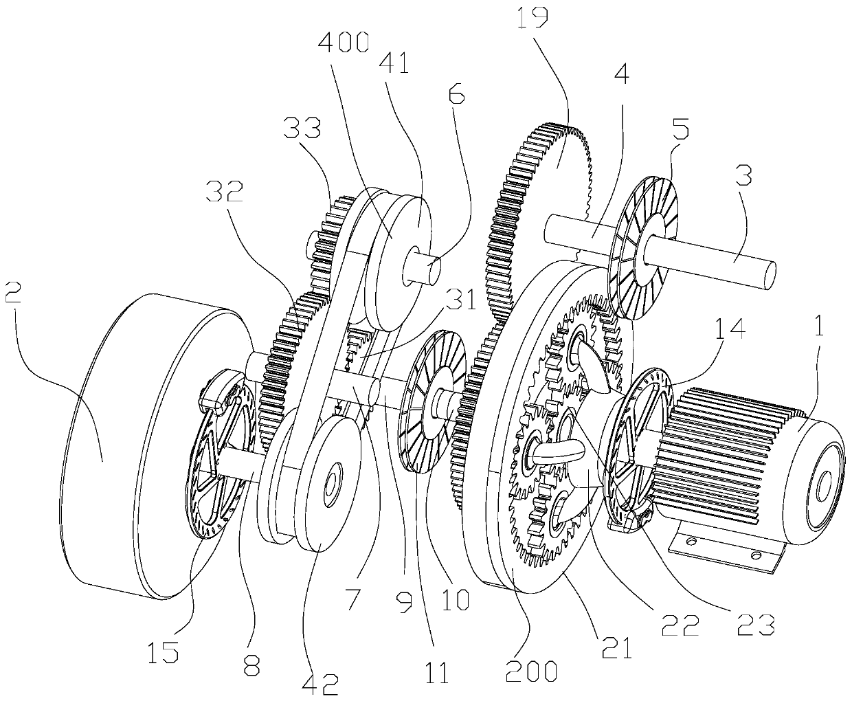 Power dividing type kinetic energy recovery system and working method thereof