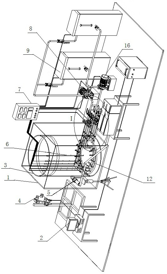 Device and method for simulating heat transfer and flow law during hot oil spraying and heating in oil storage tank