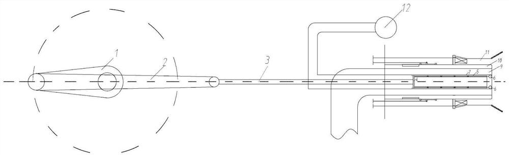 Swirl burner pulverized coal ignition distance measuring device based on slider-crank mechanism