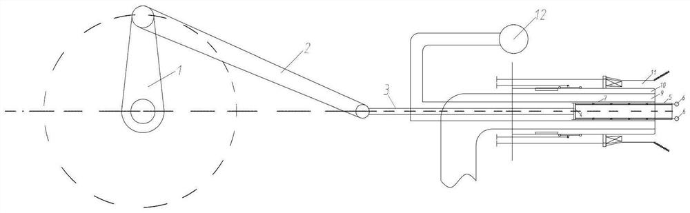 Swirl burner pulverized coal ignition distance measuring device based on slider-crank mechanism