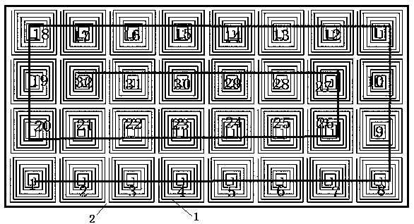 Profiling flexible array eddy current probe and detection method