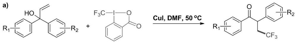 A kind of visible light catalyzed preparation method of α-aryl-β-trifluoromethyl ketone compound