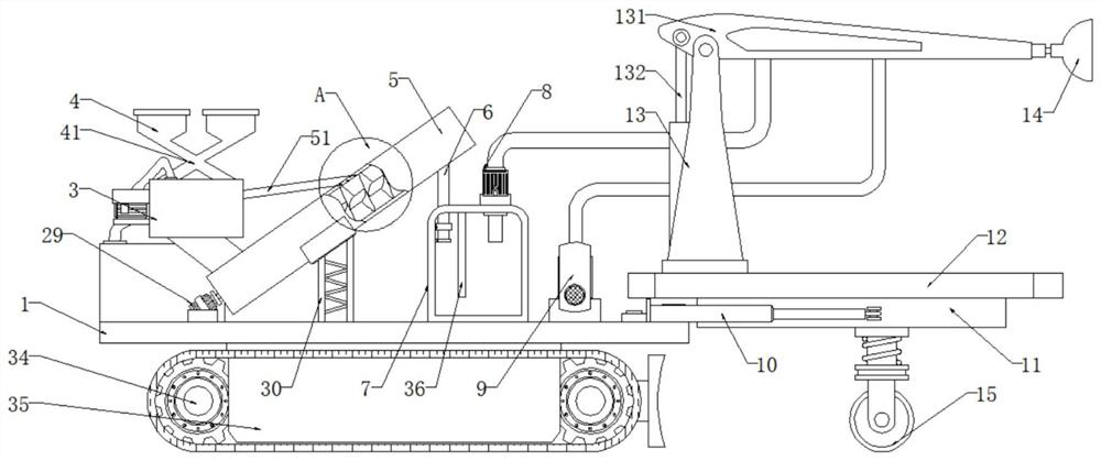 Auxiliary device of concrete spraying machine and using method of auxiliary device