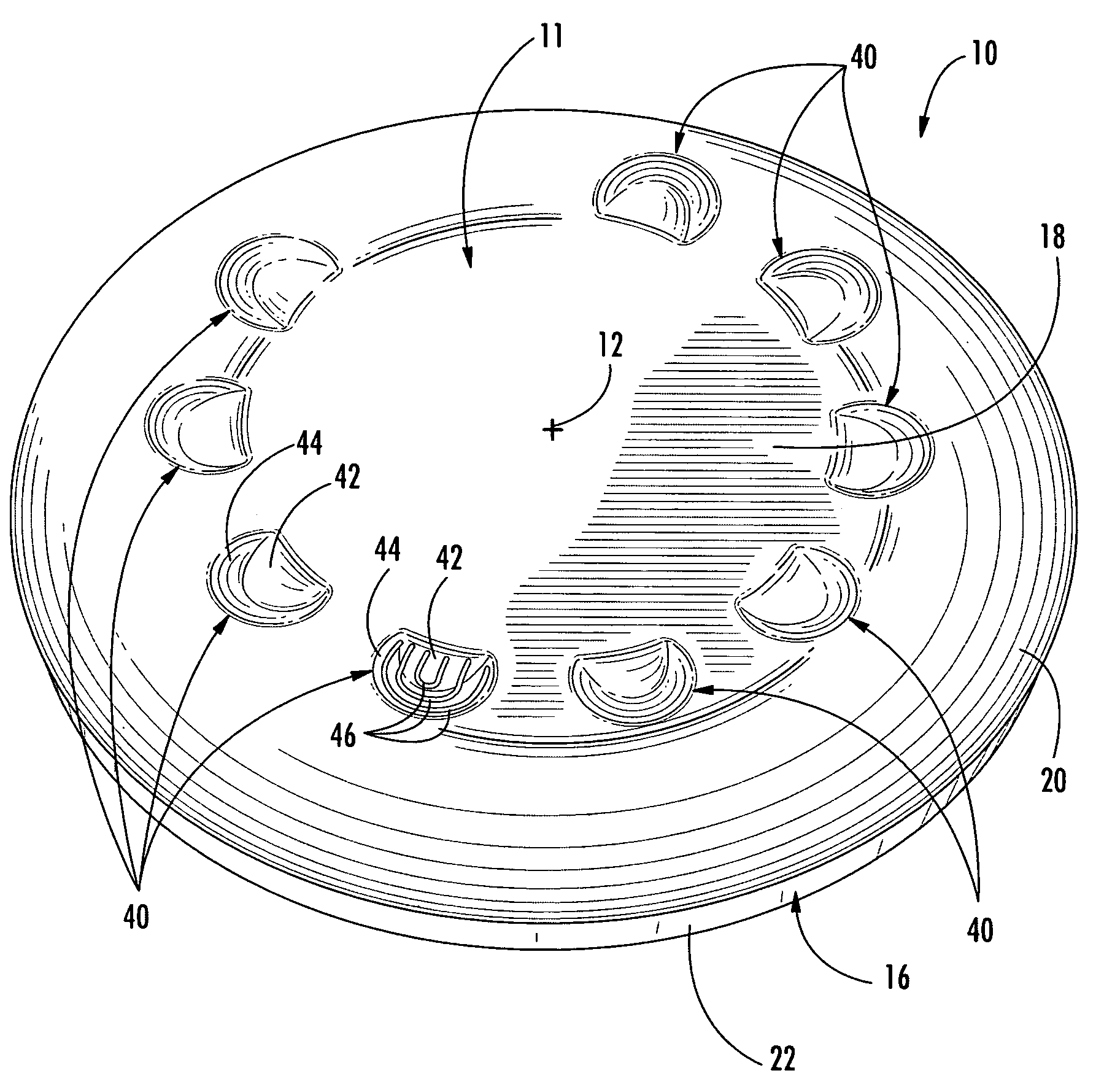 Flying disc having contoured features