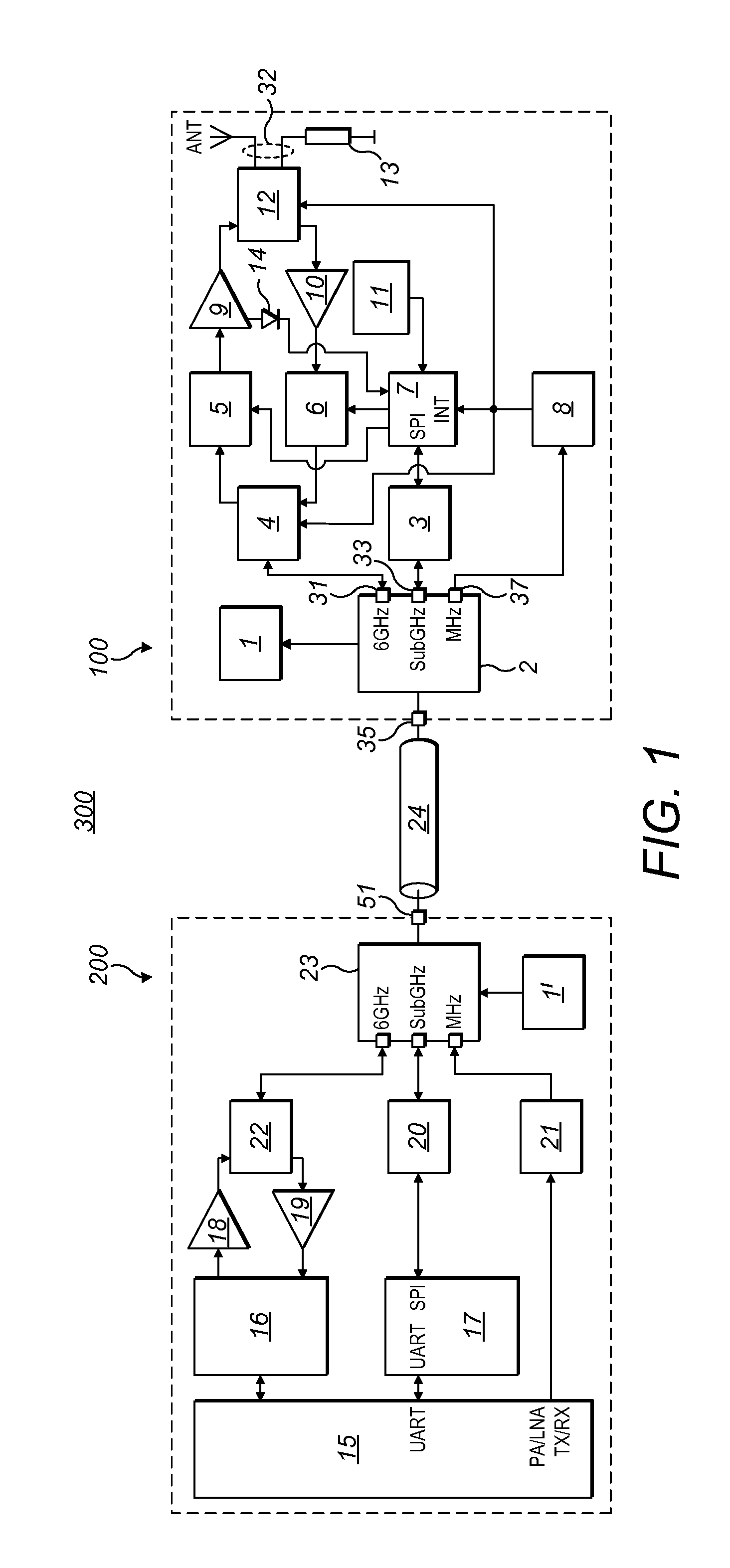 Compensator module for a transceiver unit, radio system and method of operating thereof