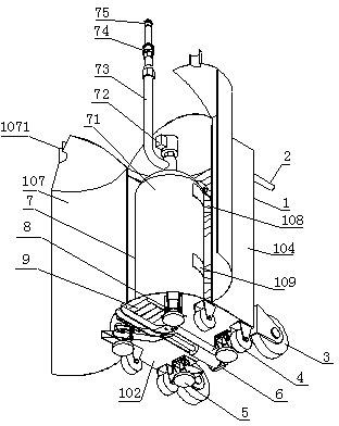 Quick dismounting-mounting low-temperature heptafluoropropane pipe-network-free fire extinguishing device