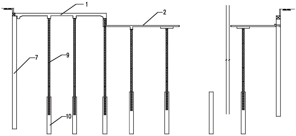 Exterior-covered waterproof construction method for subway station side walls with hanging plate girders