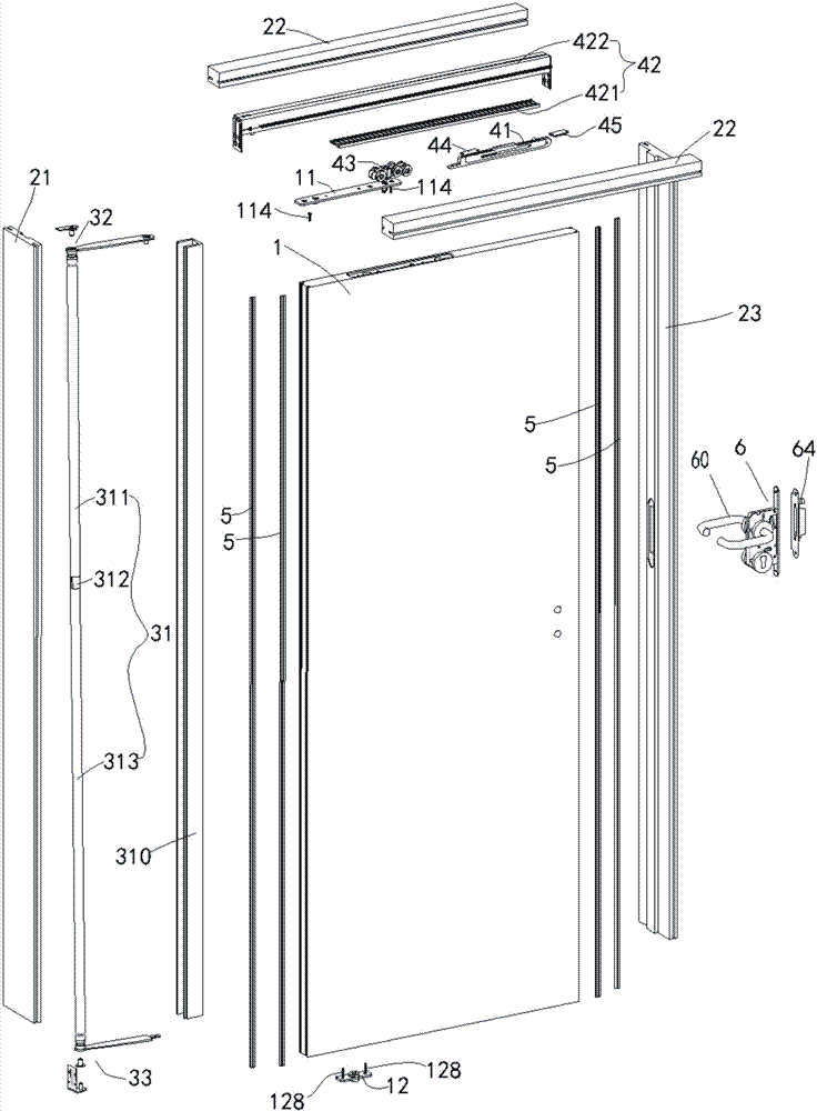 Noiseless vertical hinged lateral overturned door system