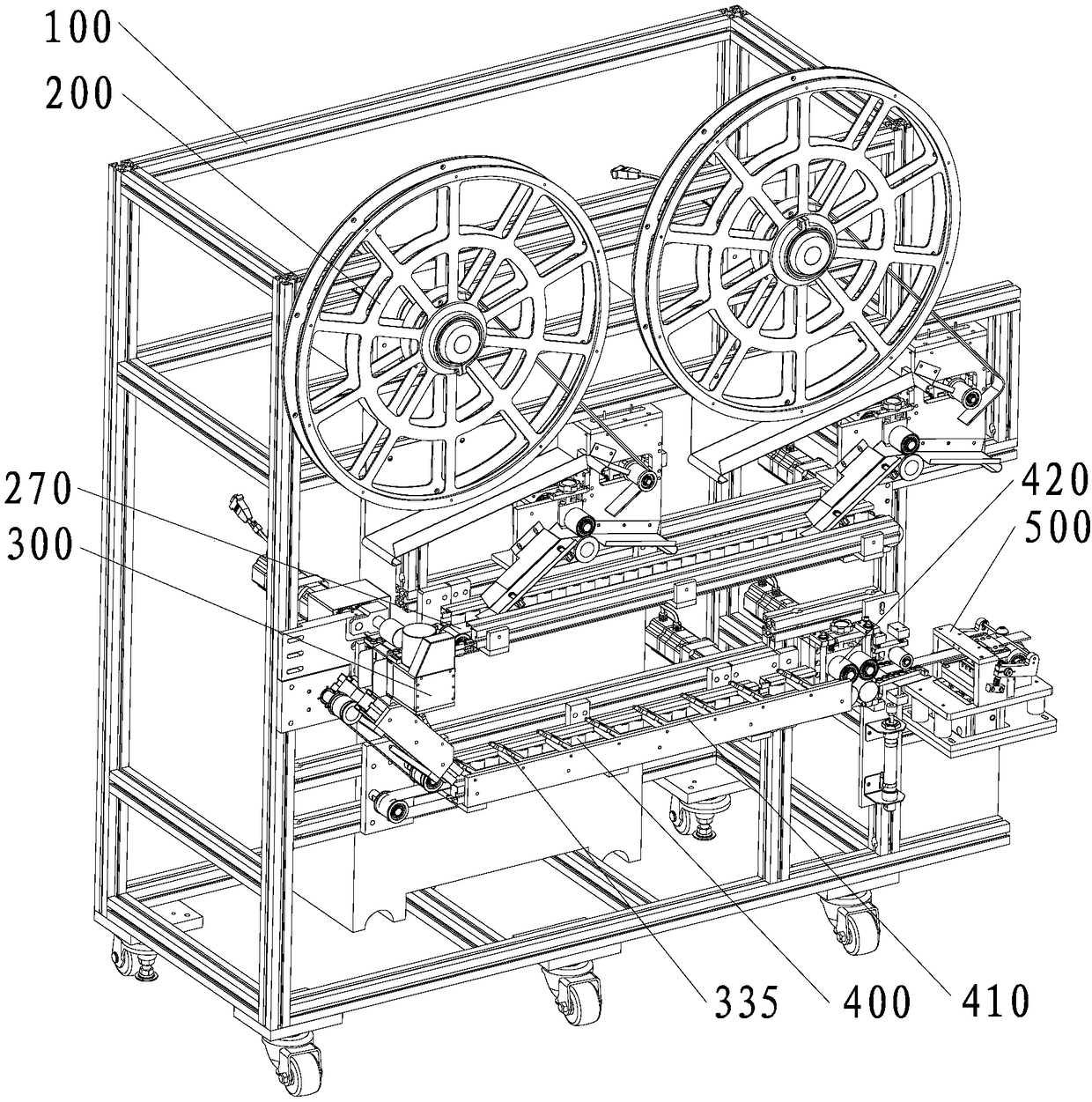 Surrounding strip press-fit feeding machine