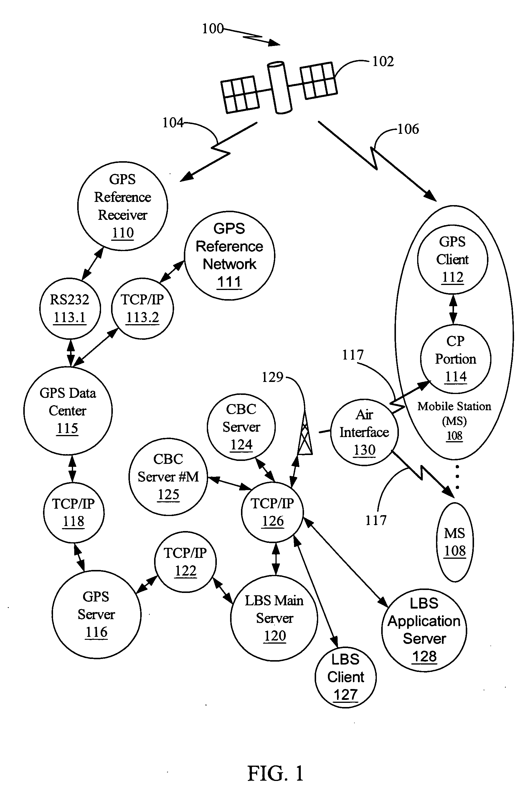 Network system for aided GPS broadcast positioning