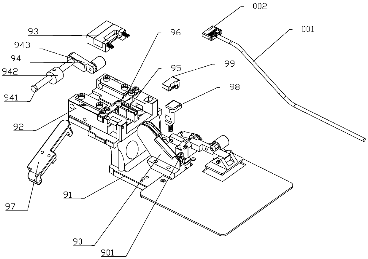 Jig for welding cable on probe connector