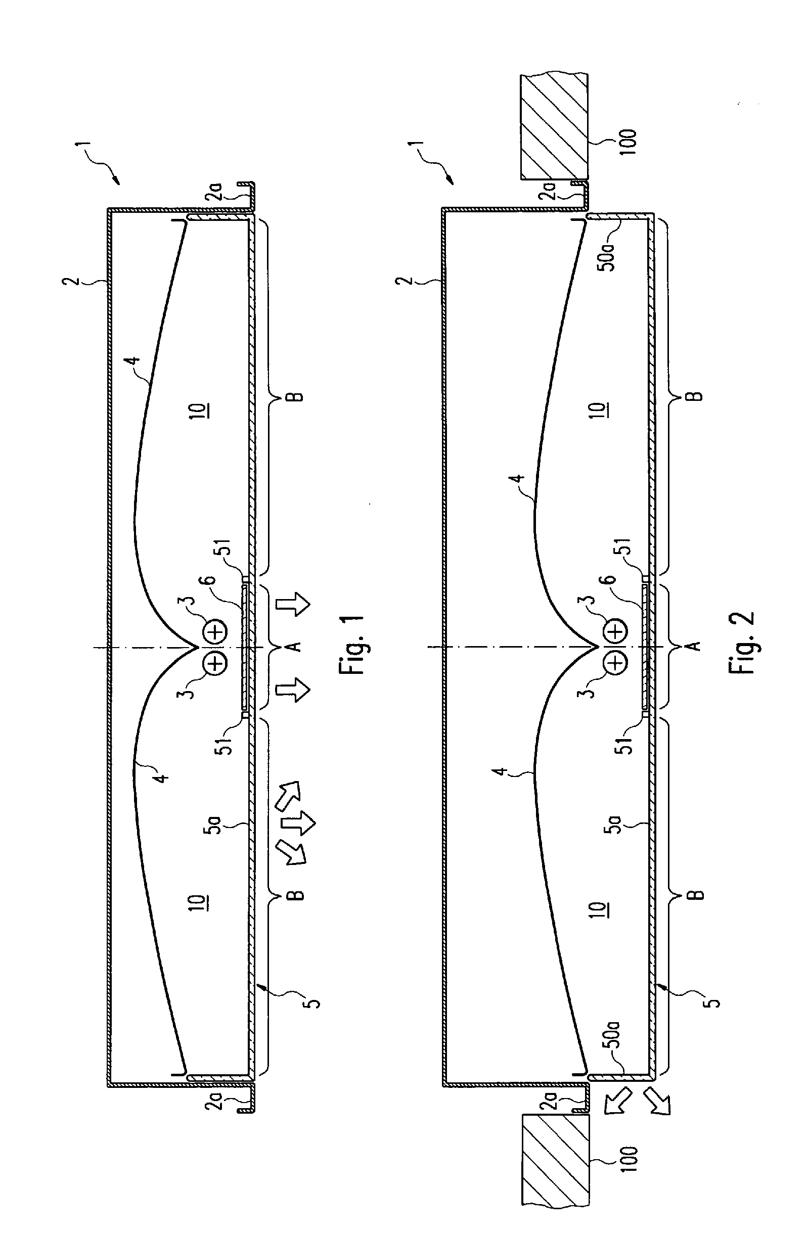 Lamp with a box-like lamp housing element and a light outlet element