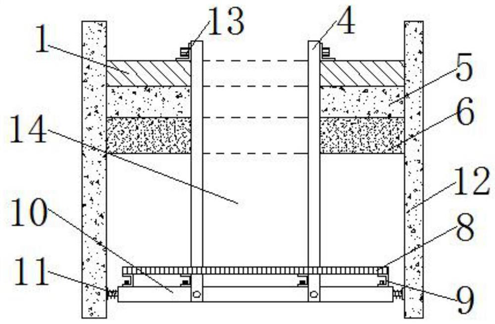 An operation platform for the reinforcement device of the foundation beam of the pump seat on the water surface of the expansion channel of the pumping station