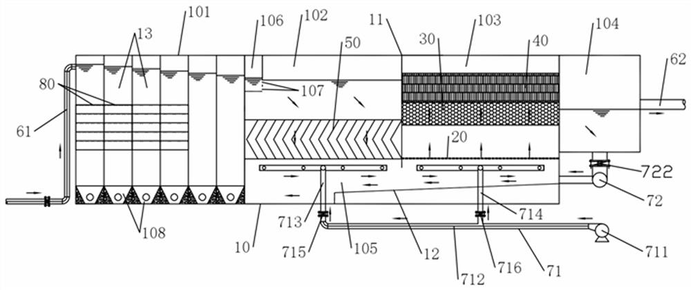 Micro-vortex flocculation suspension rapid filtration device