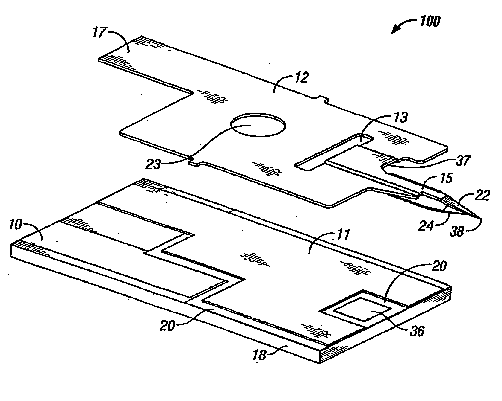 Integrated lance and strip for analyte measurement