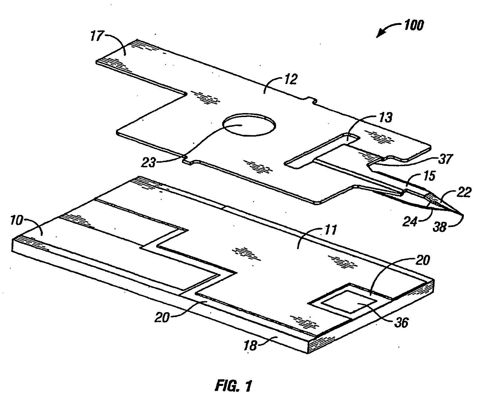 Integrated lance and strip for analyte measurement