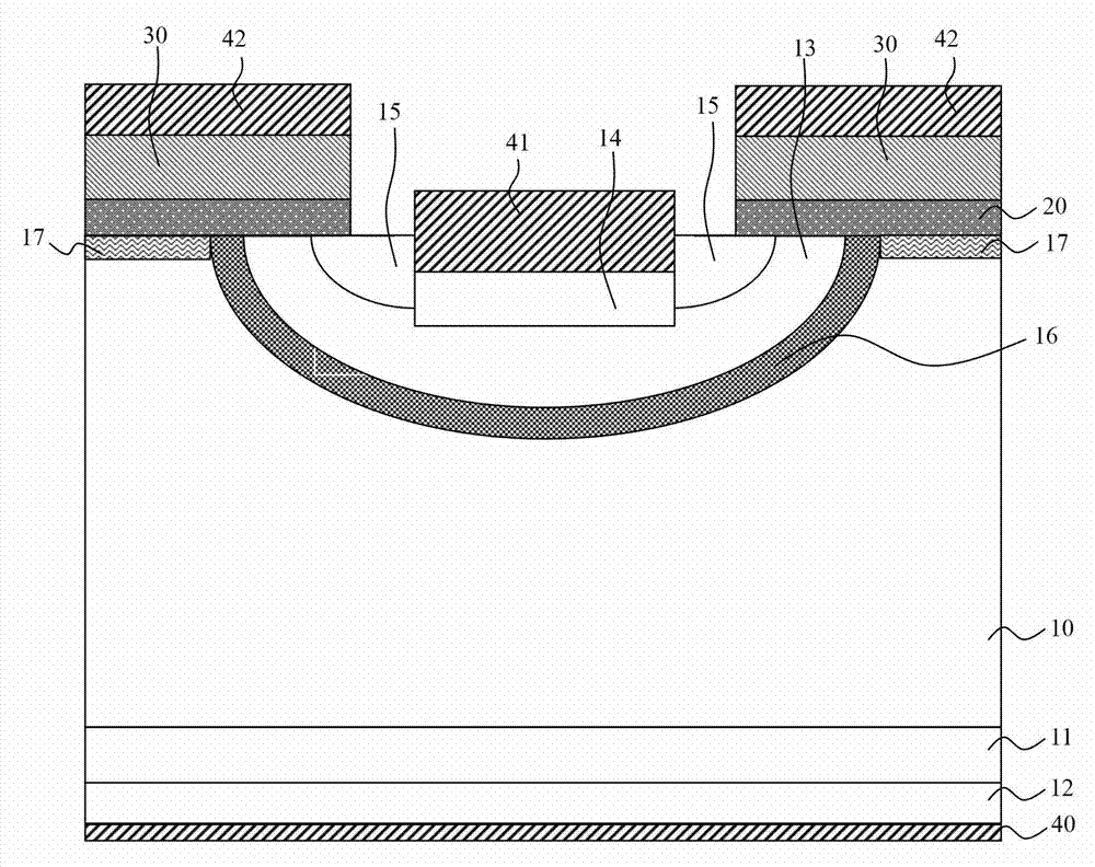 Plane gate type IGBT (Insulated Gate Bipolar Translator) chip production method