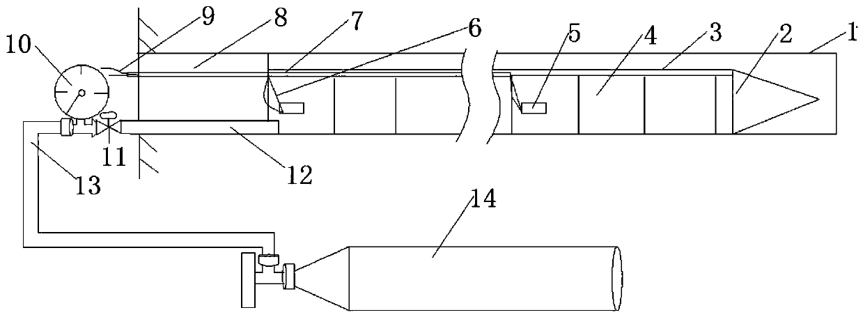 Supercritical carbon dioxide coal body extraction and deep hole no-coupling charging carbon dioxide medium pressure relief blasting gas control method and device