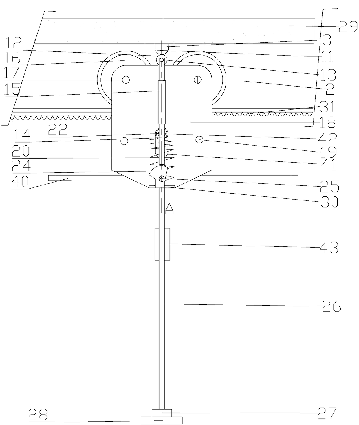 Suspension type corridor elevator