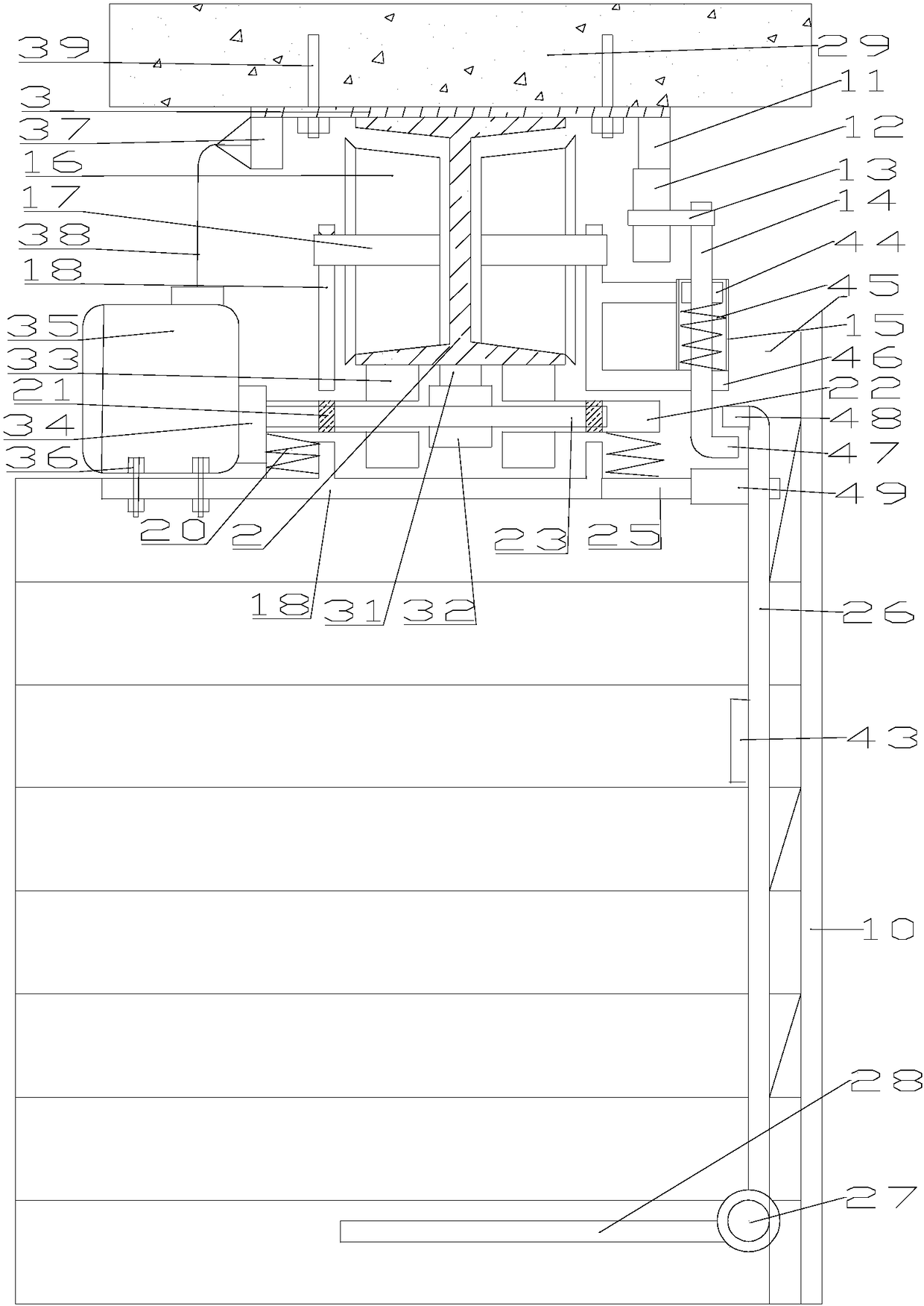 Suspension type corridor elevator