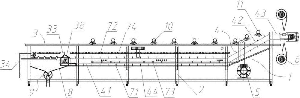 Equipment for separating current collector of lithium ion battery from active material on current collector