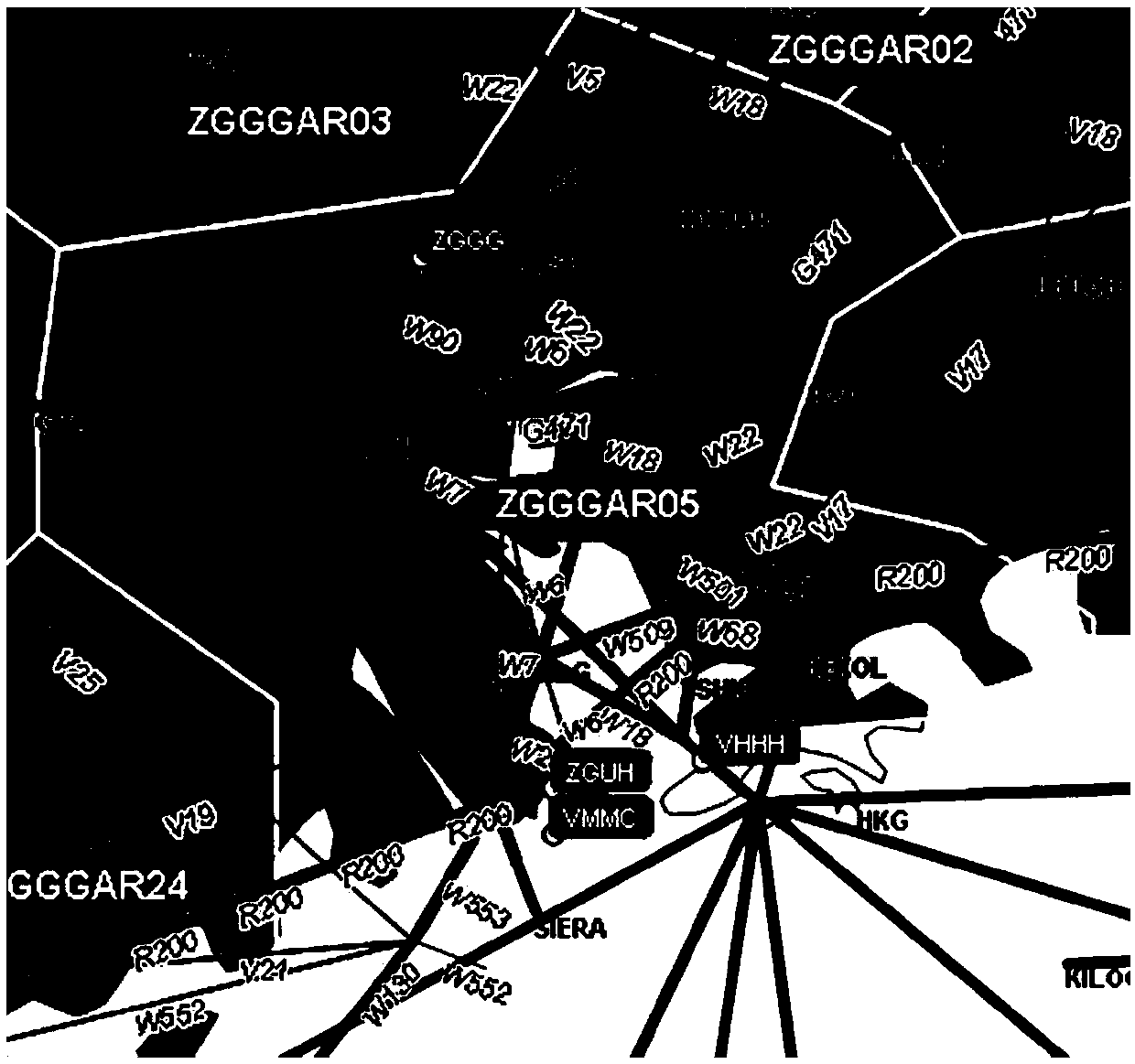 Route sector traffic probability density prediction method