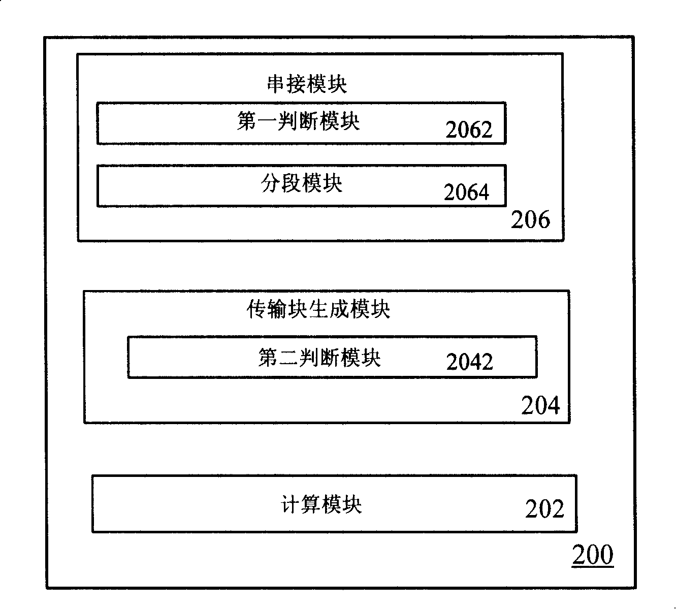 Series connection device for wireless links control layer service data unit