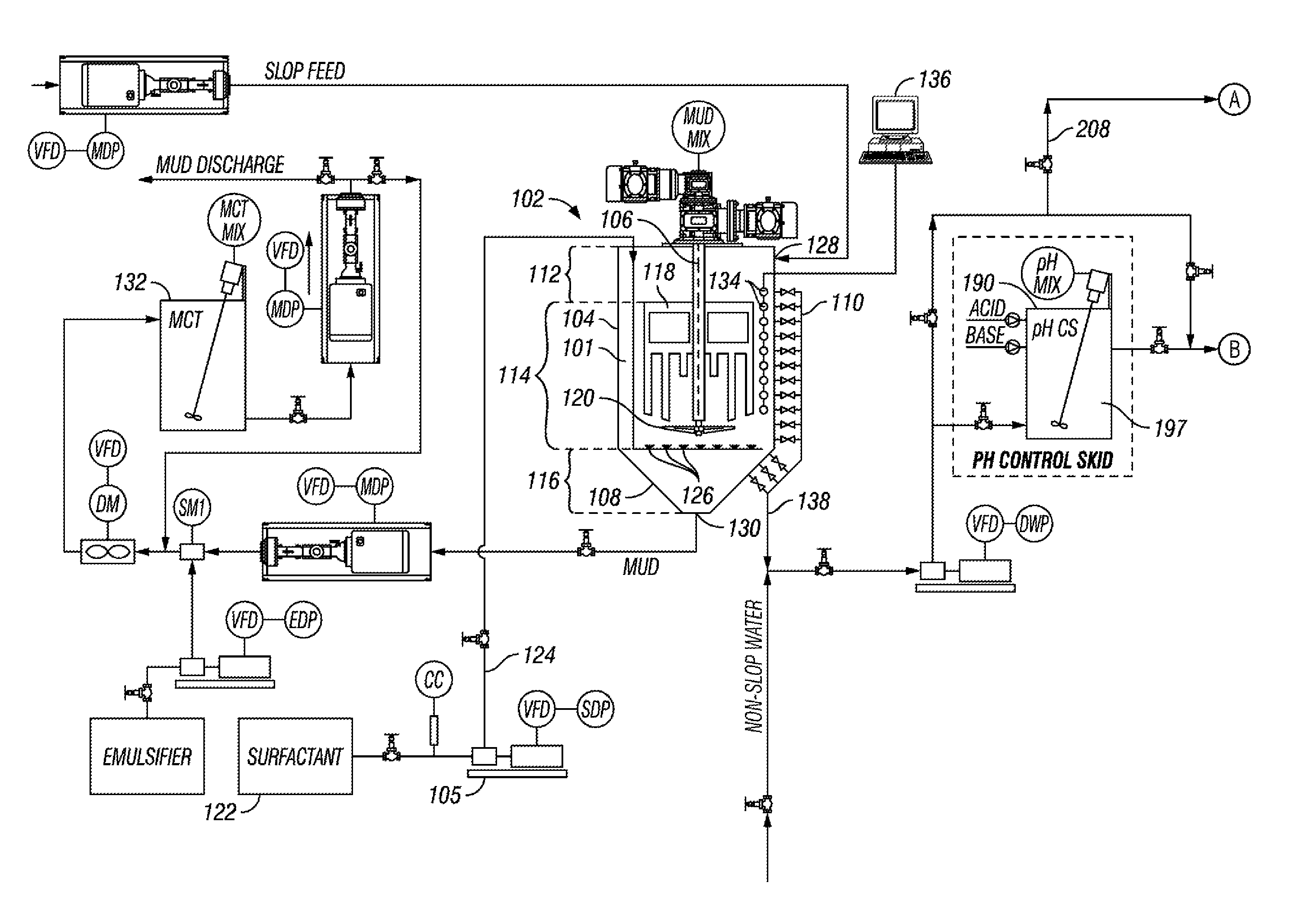 Apparatus for separation of water from oil-based drilling fluid and advanced water treatment