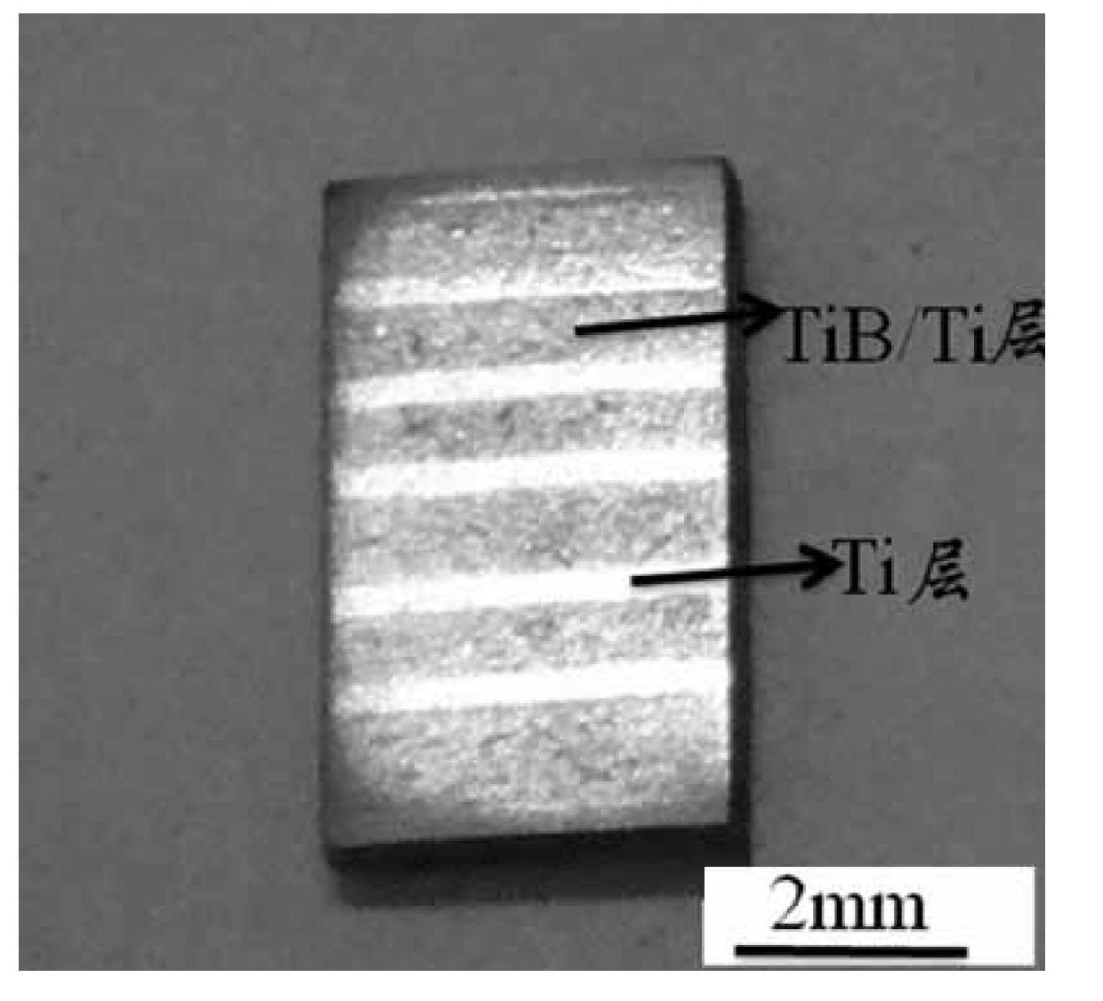 Preparation methods of layered titanium matrix composite material