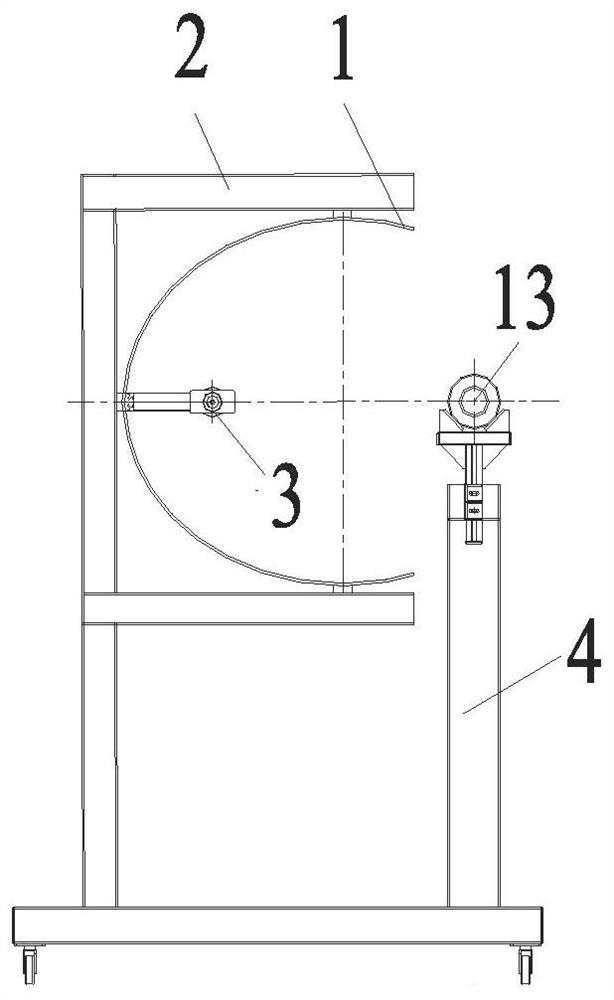 Optical efficiency measurement device and test method of trough solar collector tube