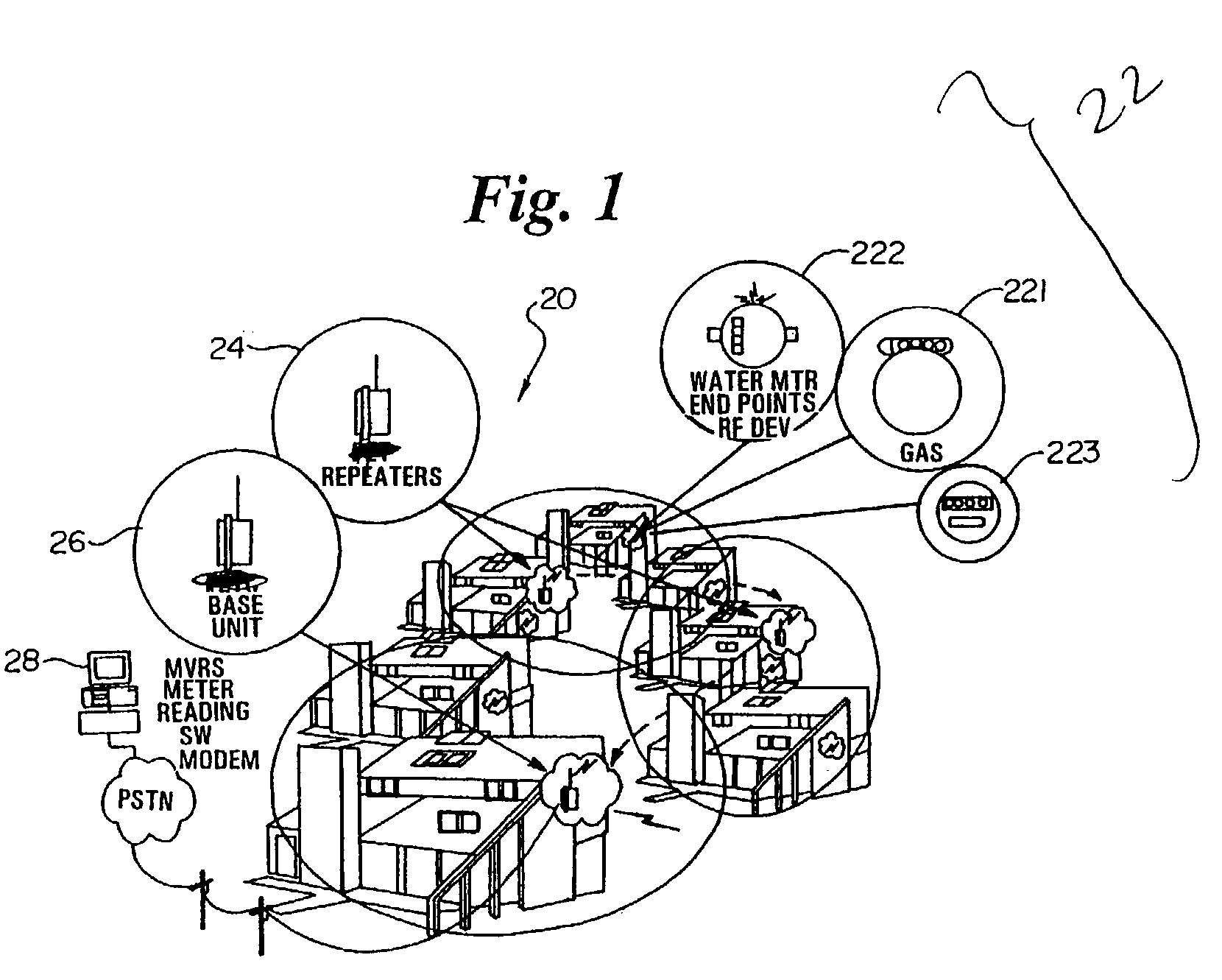 RF communications system utilizing digital modulation to transmit and receive data