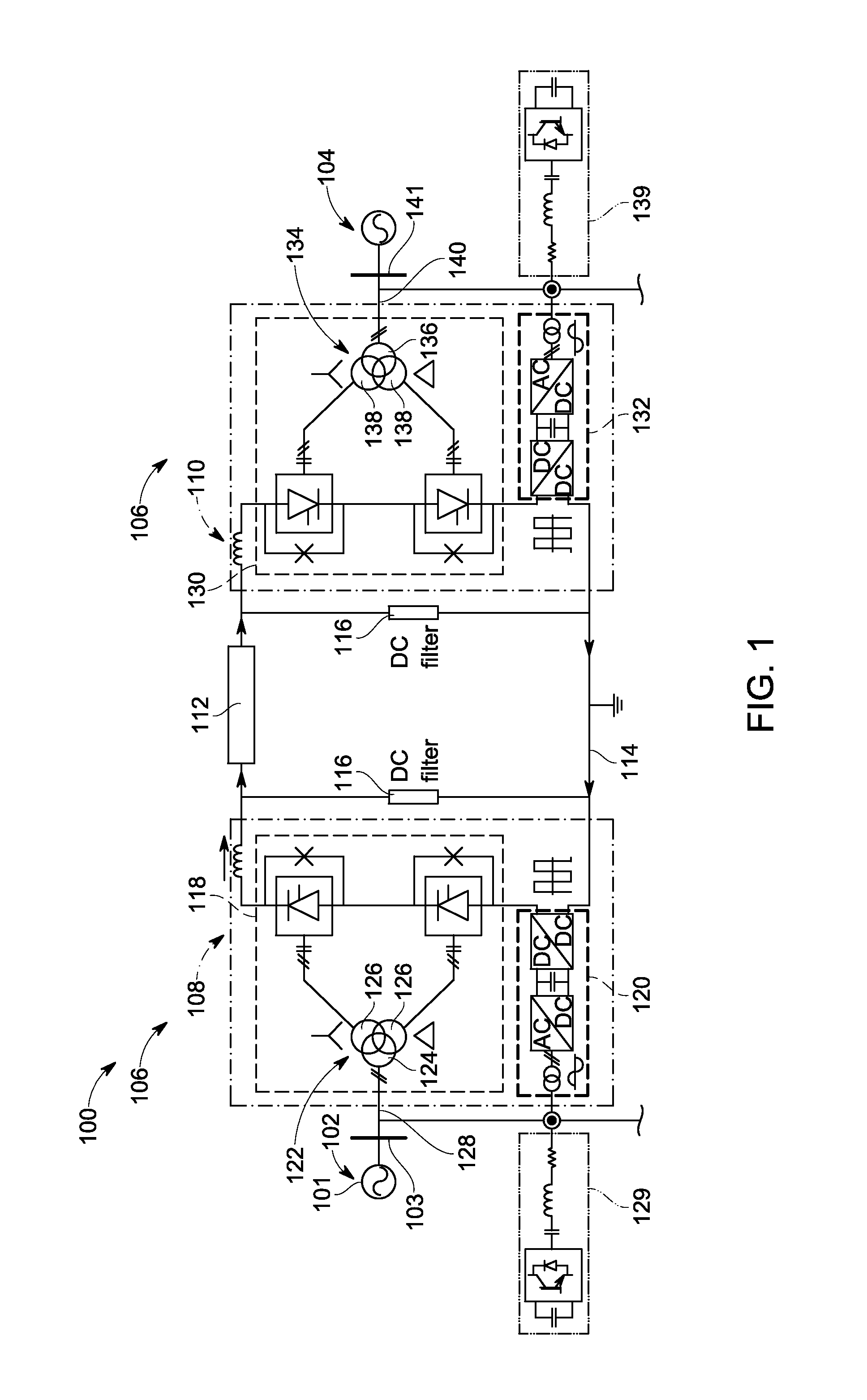 High voltage direct current (HVDC) converter system and method of operating the same