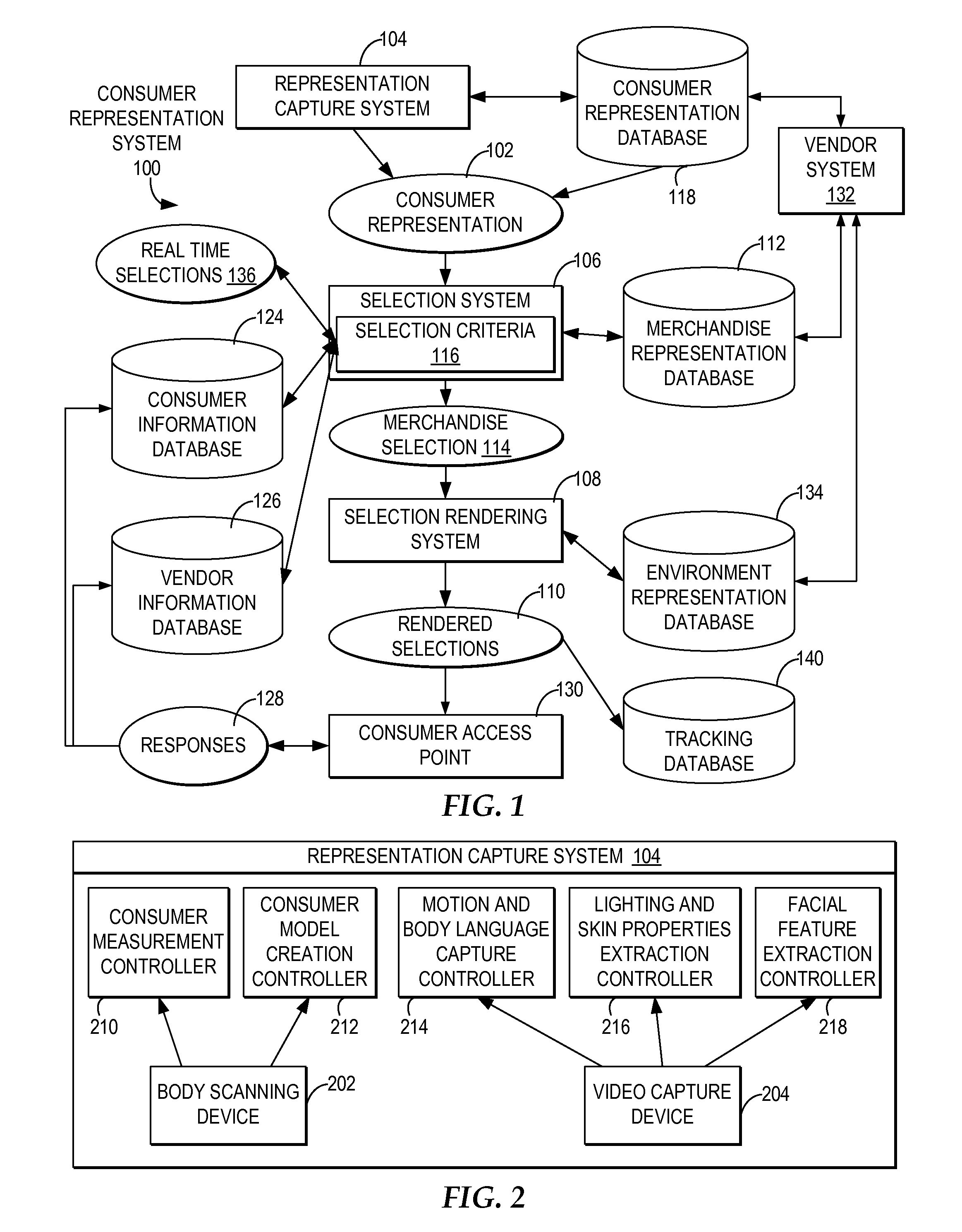 Consumer representation rendering with selected merchandise