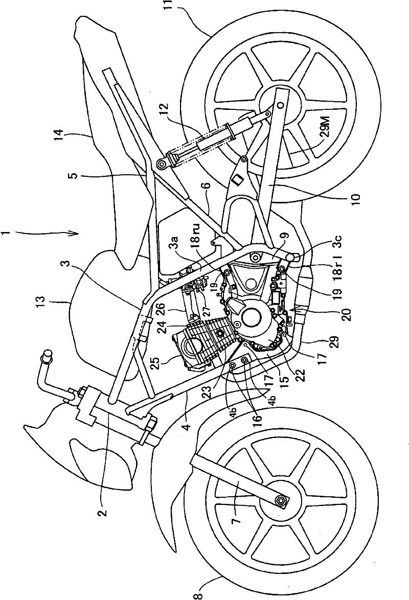 An distribution structure of engine starting motor